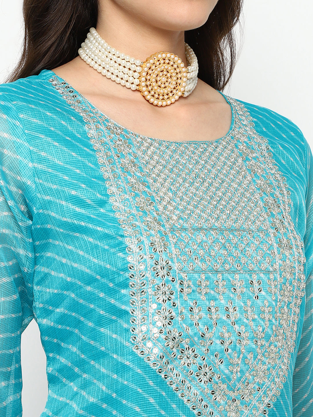 Embroidered Cotton Kurta Set