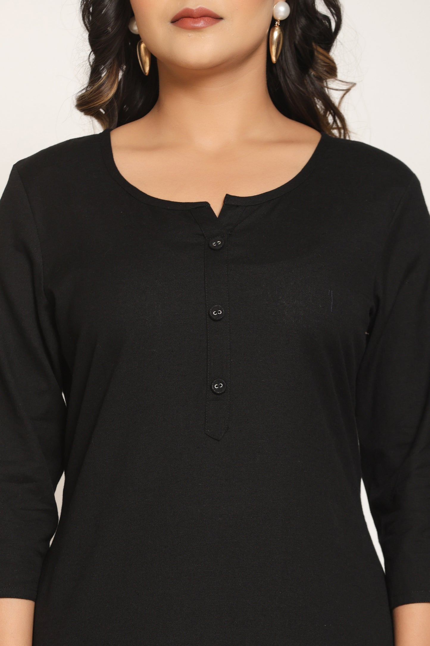 Classic Black Cotton Kurta