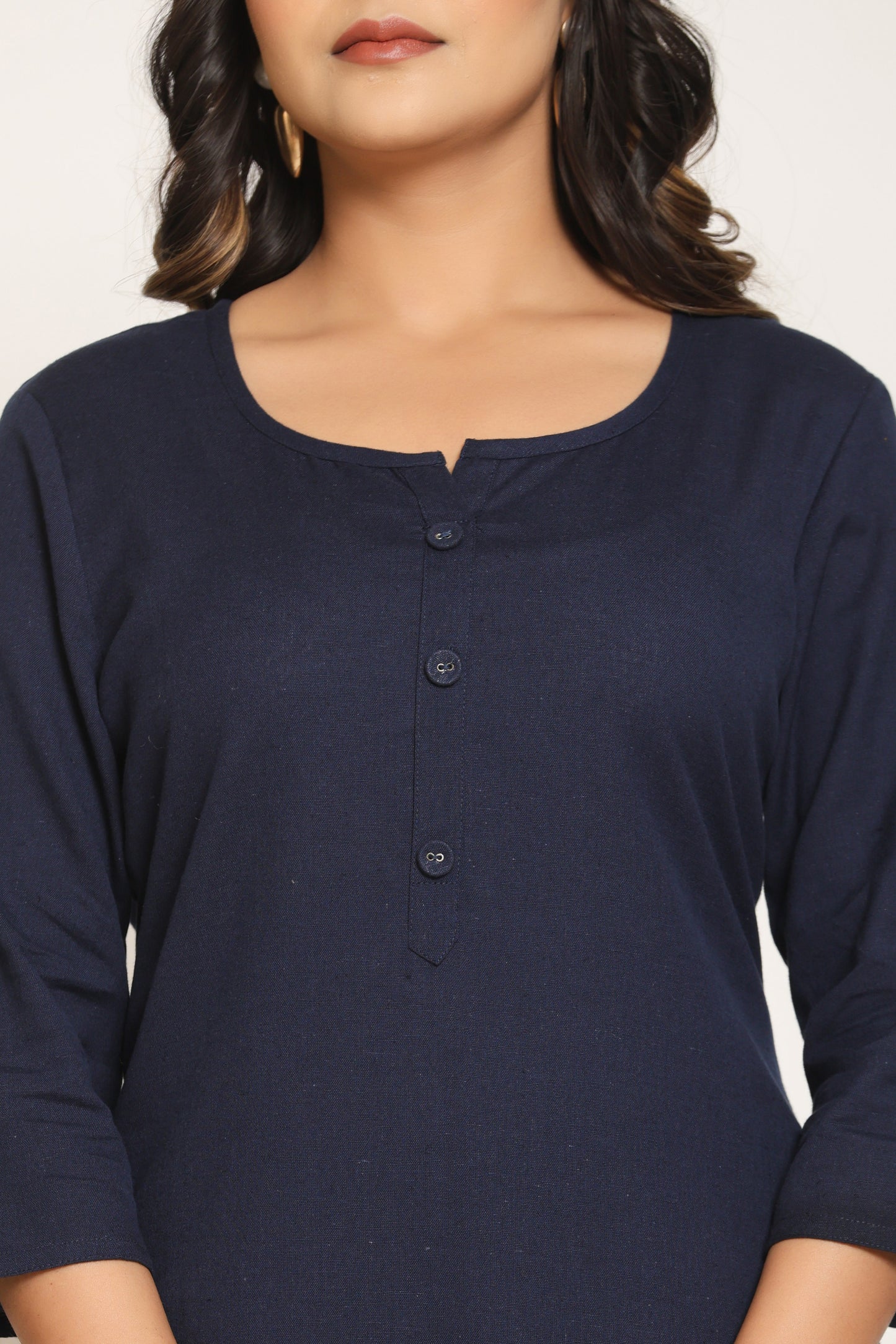 Navy Blue Cotton Kurta