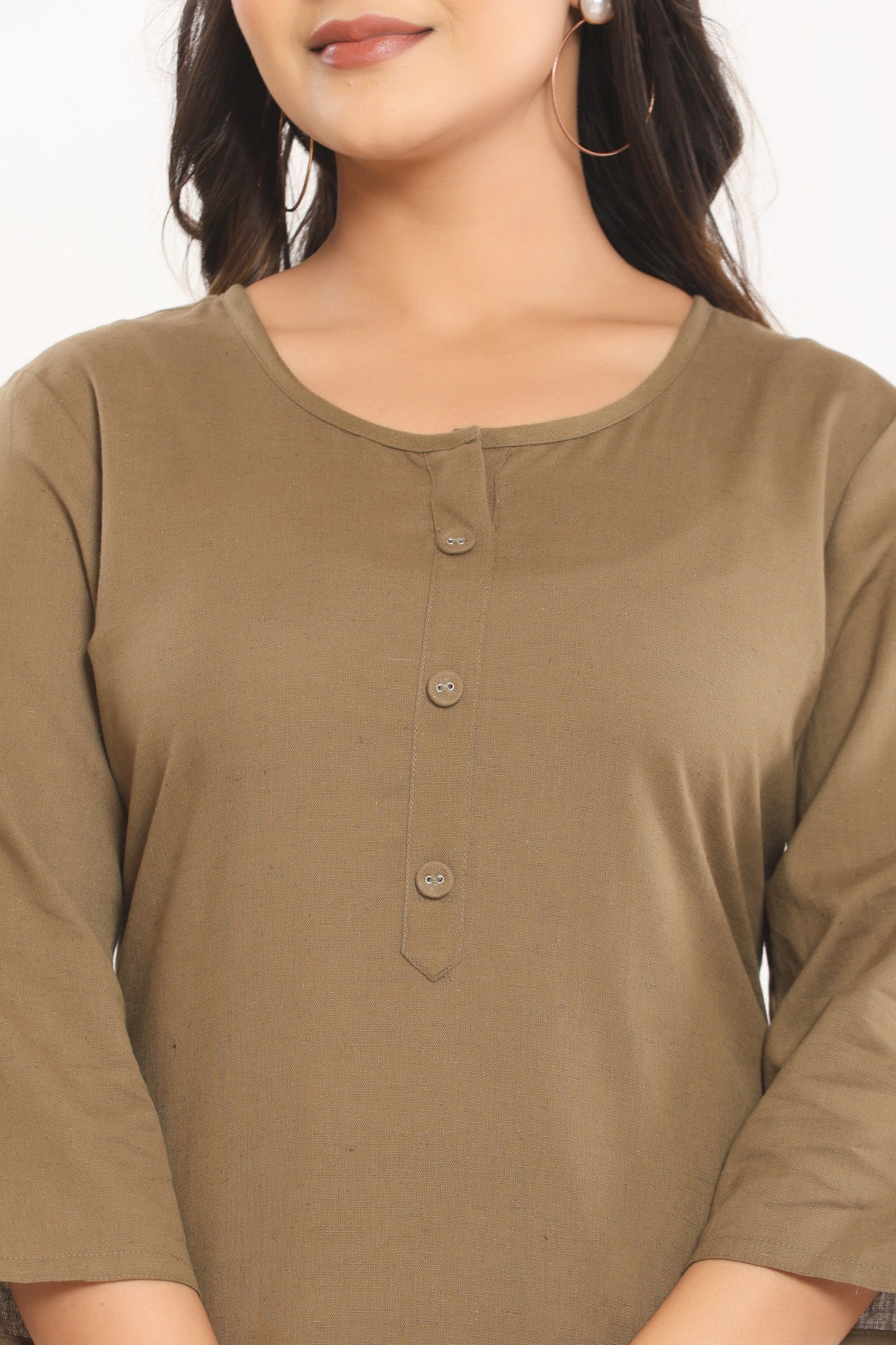 Brown Cotton Kurta