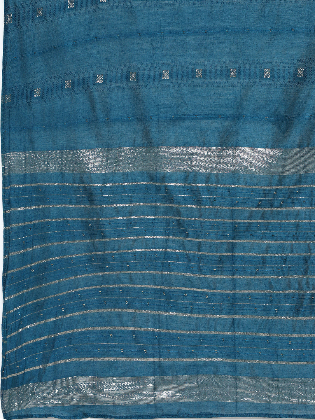 Teal Blue Magic Cotton Embroidered Kurta Pant Set with Dupatta