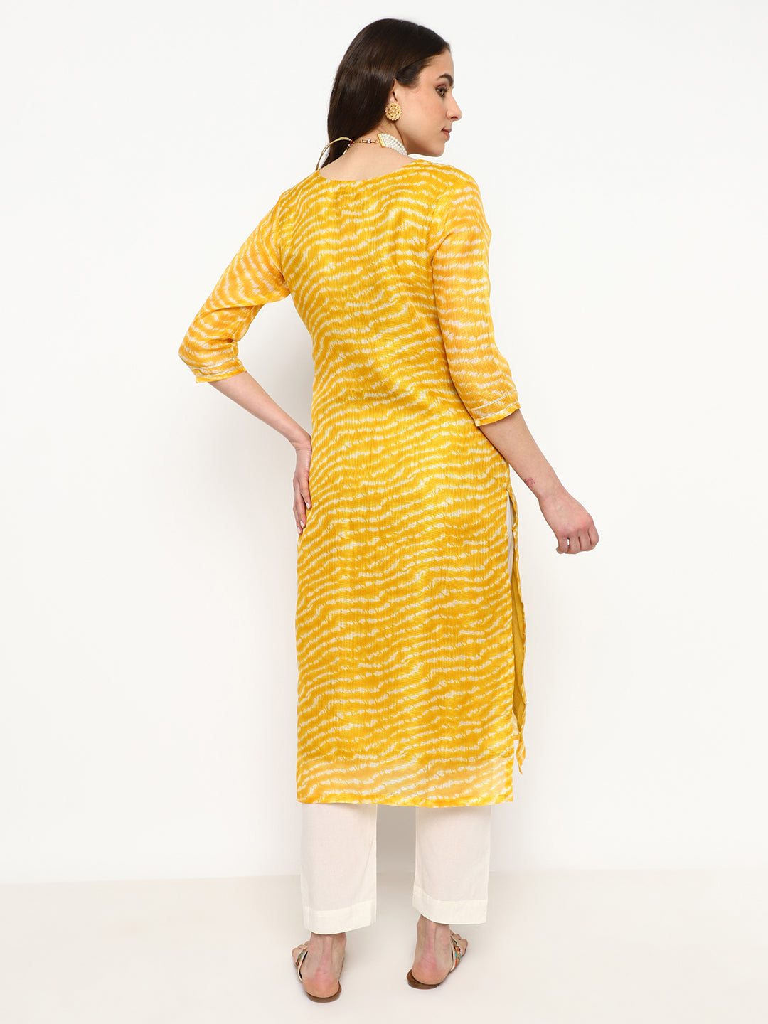 Yellow Embroidered Cotton Kurta Set