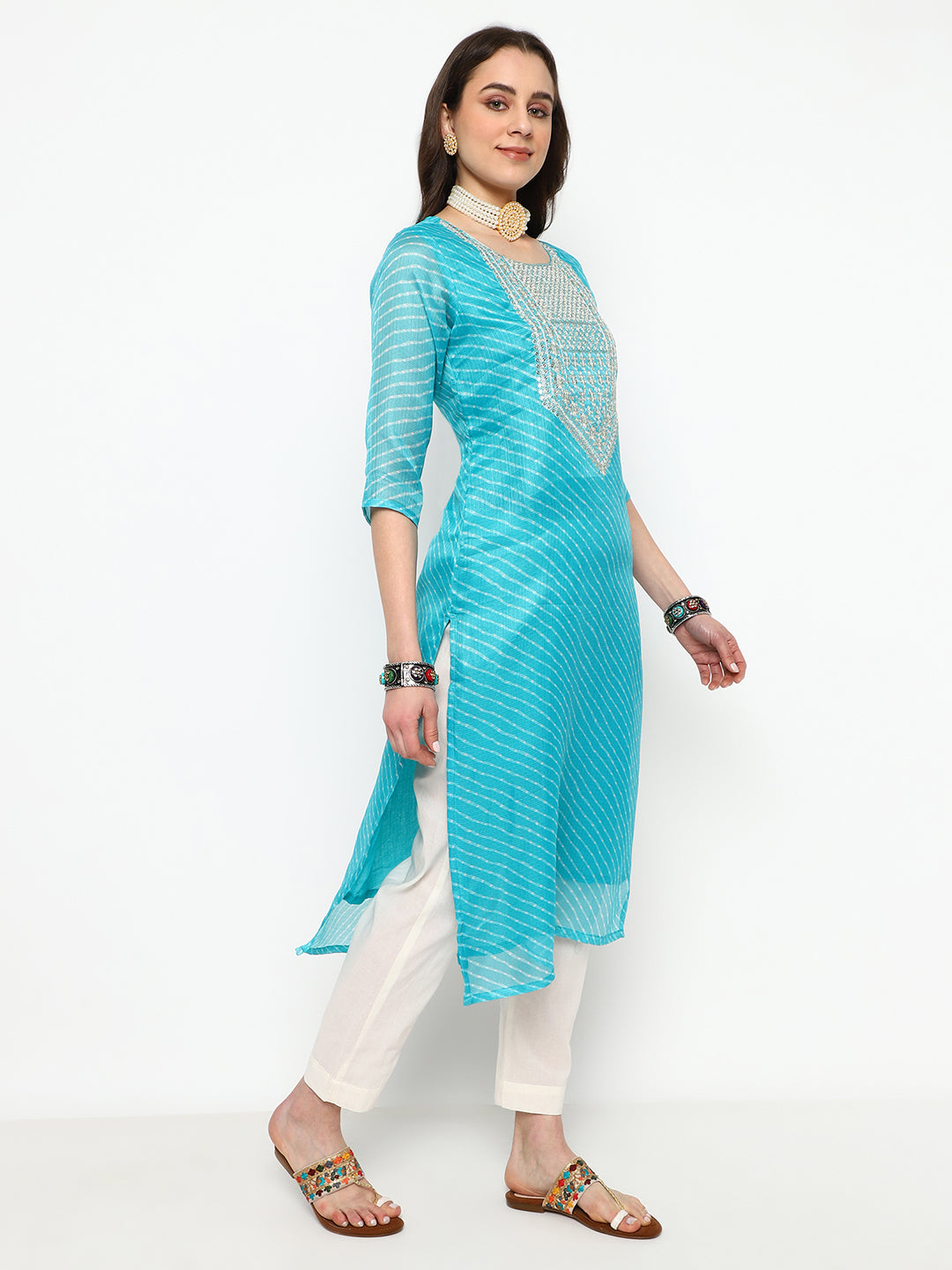 Embroidered Cotton Kurta Set