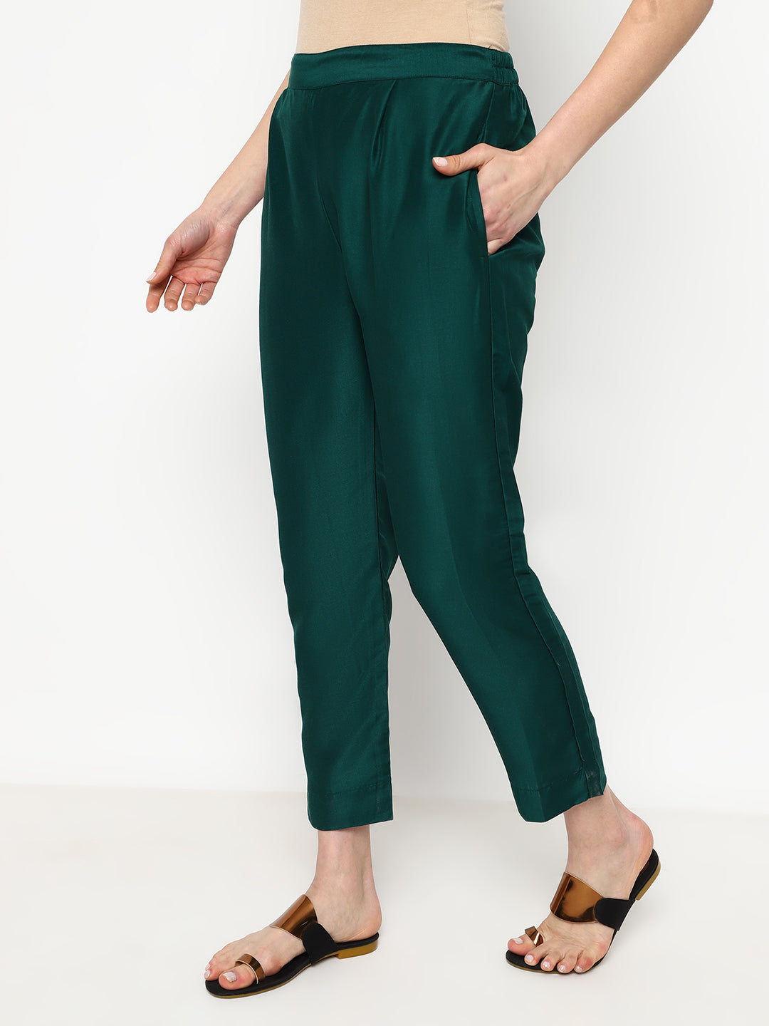 Green Chinnon Embroidered Kurta Set with Dupatta