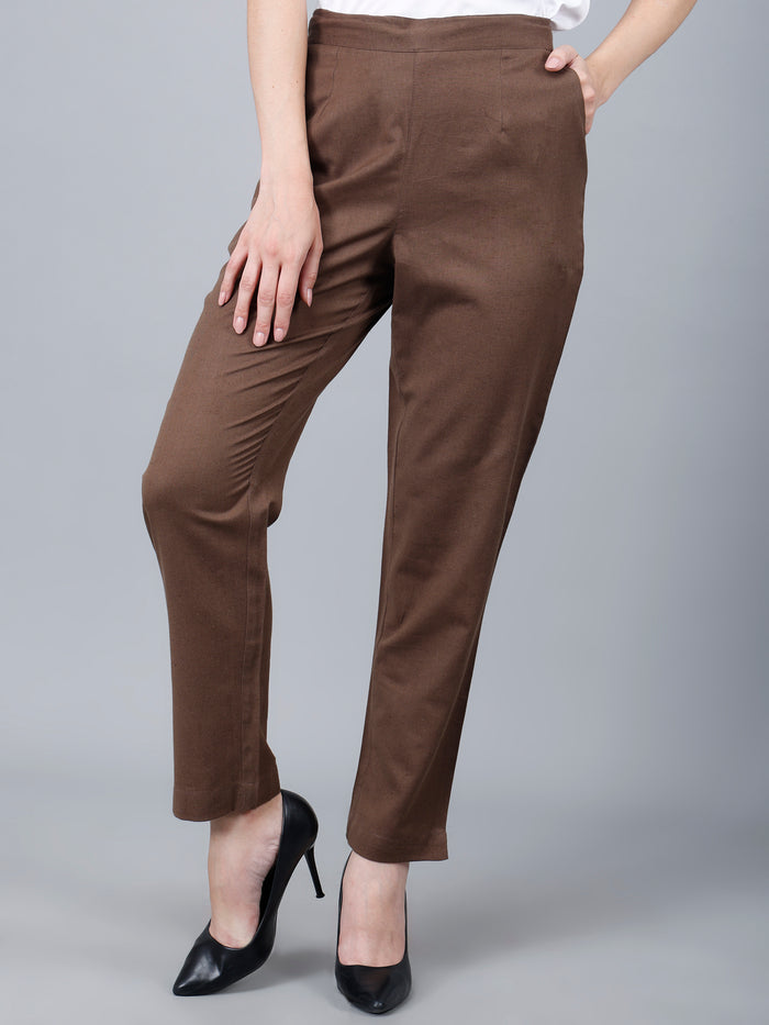 Mocha Brown Cotton Pants