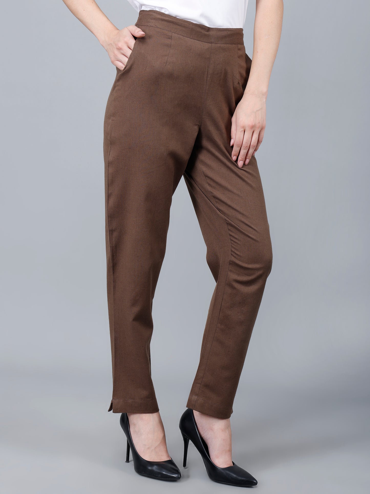 Mocha Brown Cotton Pants
