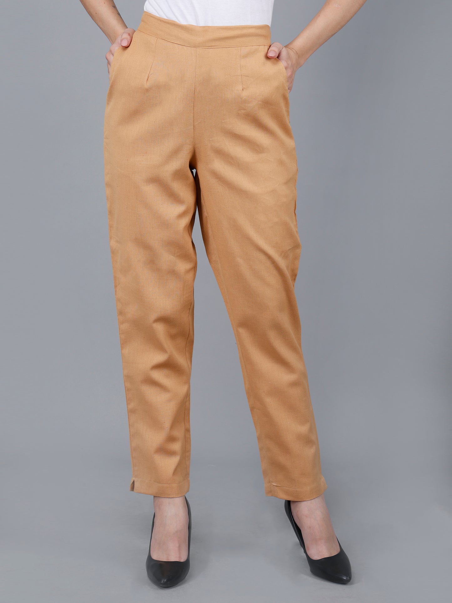 Camel Brown Cotton Pants