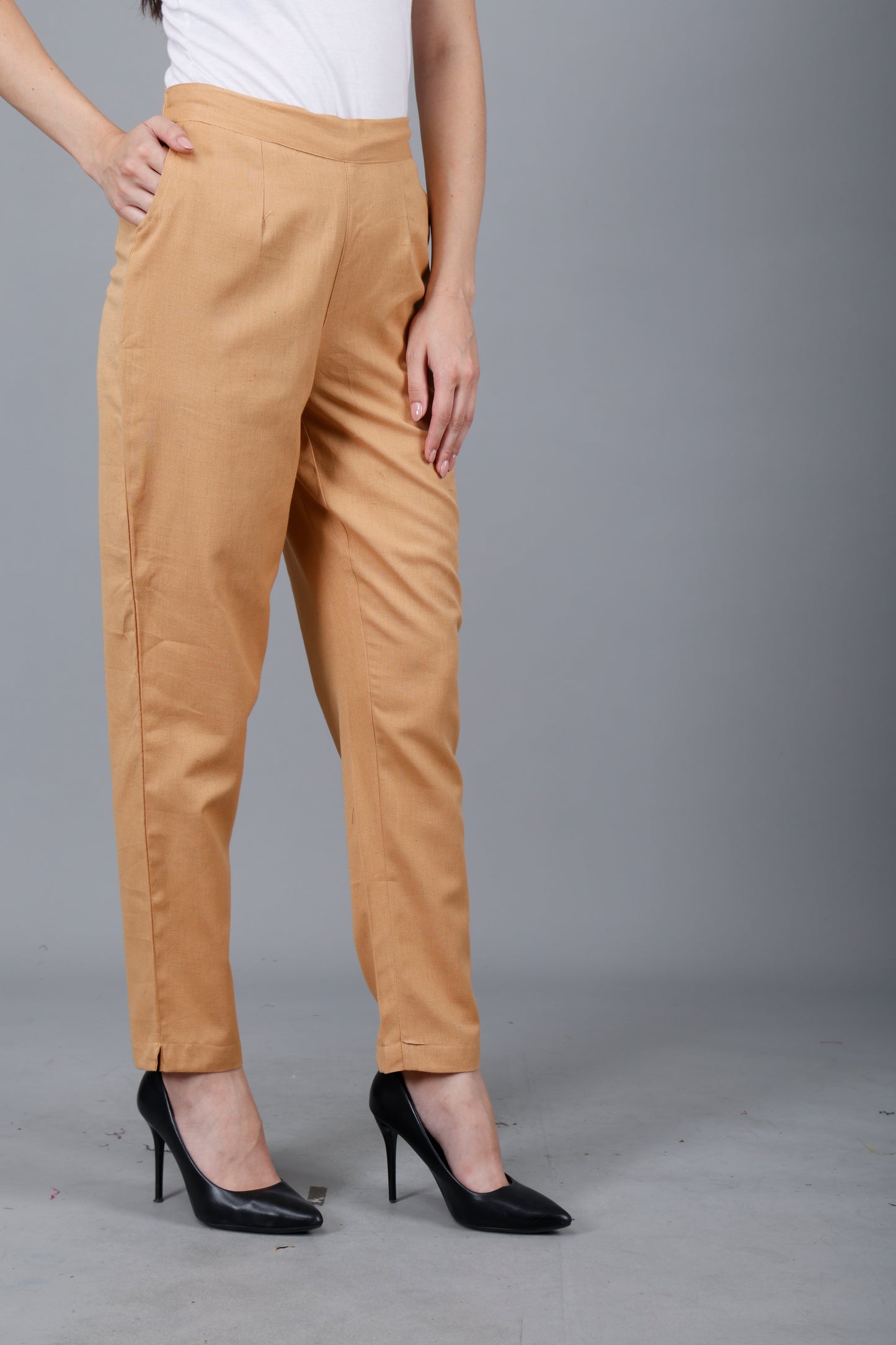 Camel Brown Cotton Pants