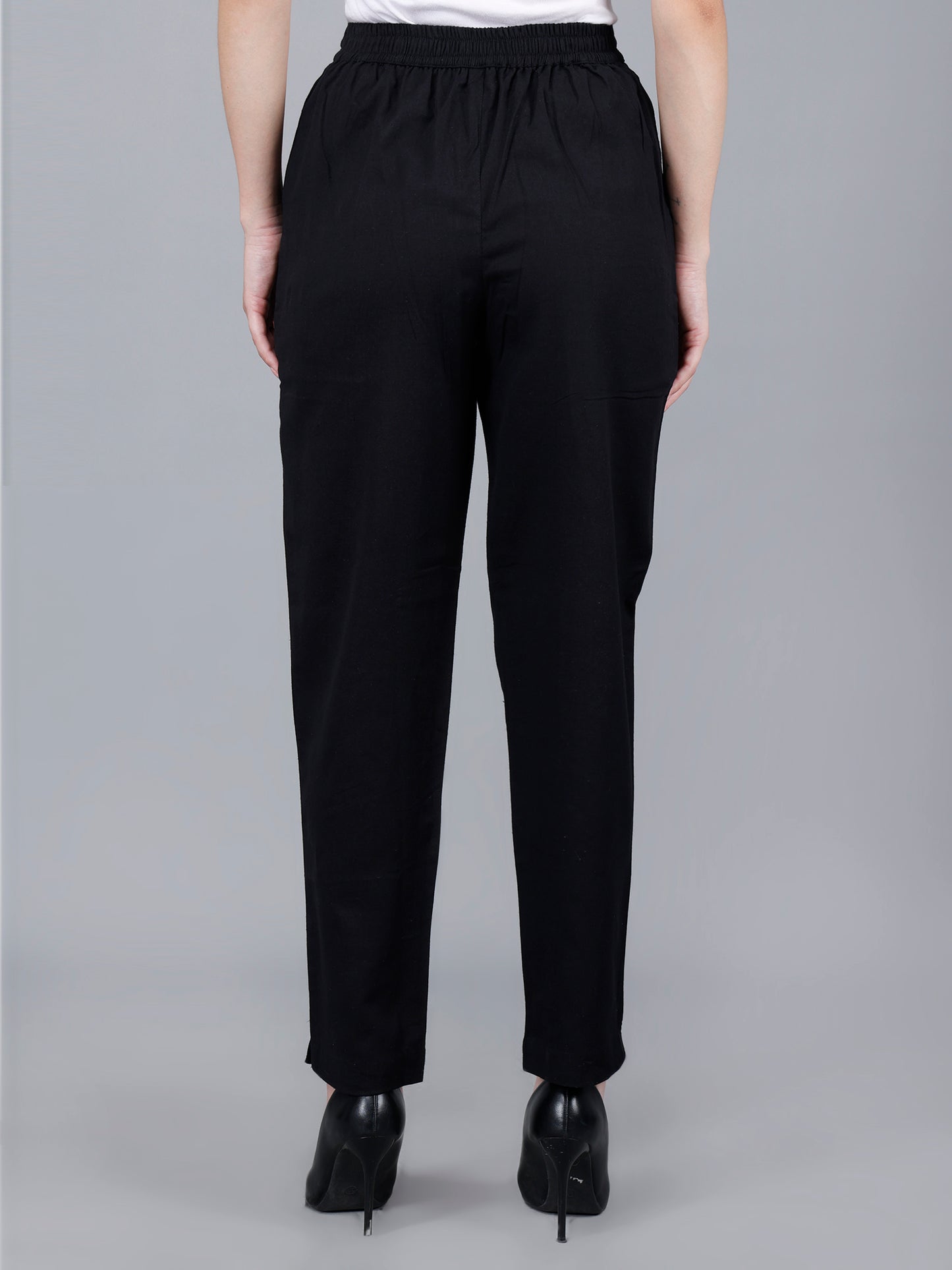 Jet Black Cotton Pants