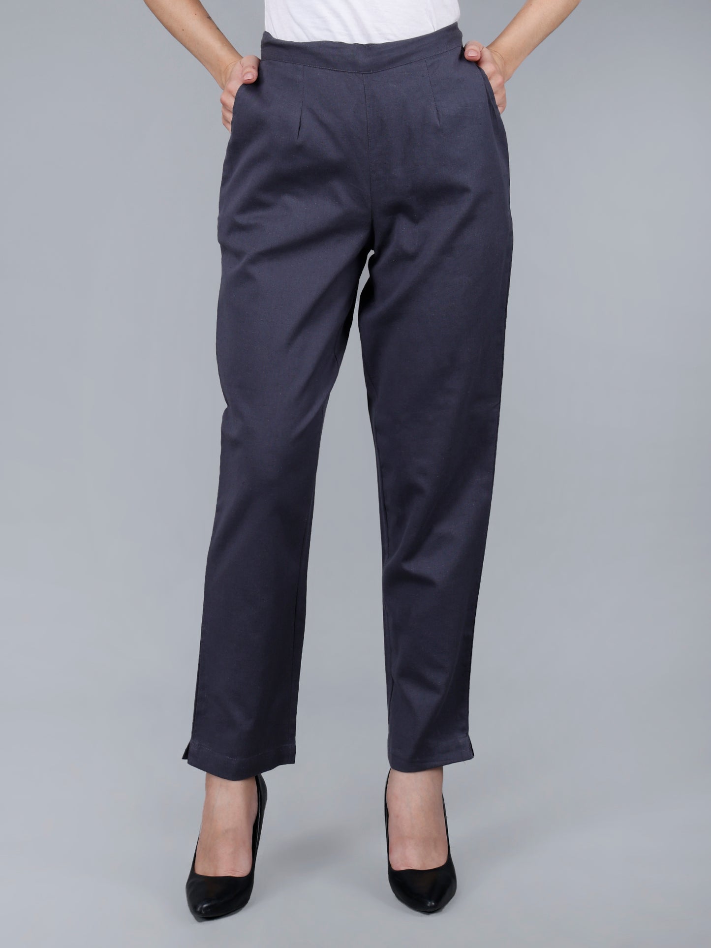 Smoke Grey Cotton Pants