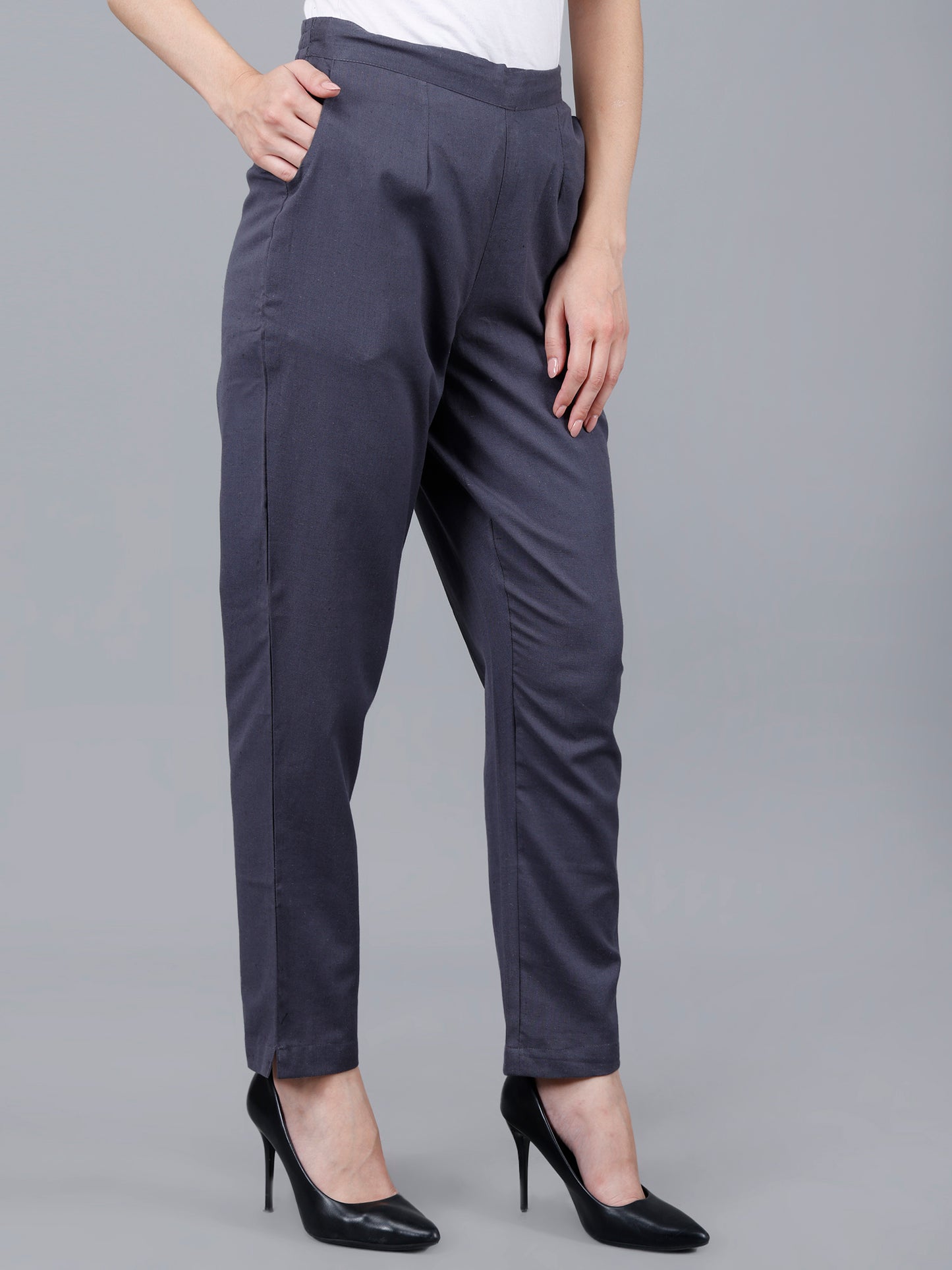 Smoke Grey Cotton Pants