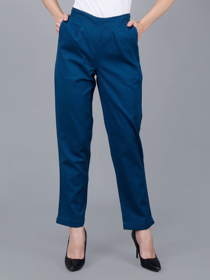 Peacock Teal Cotton Pants