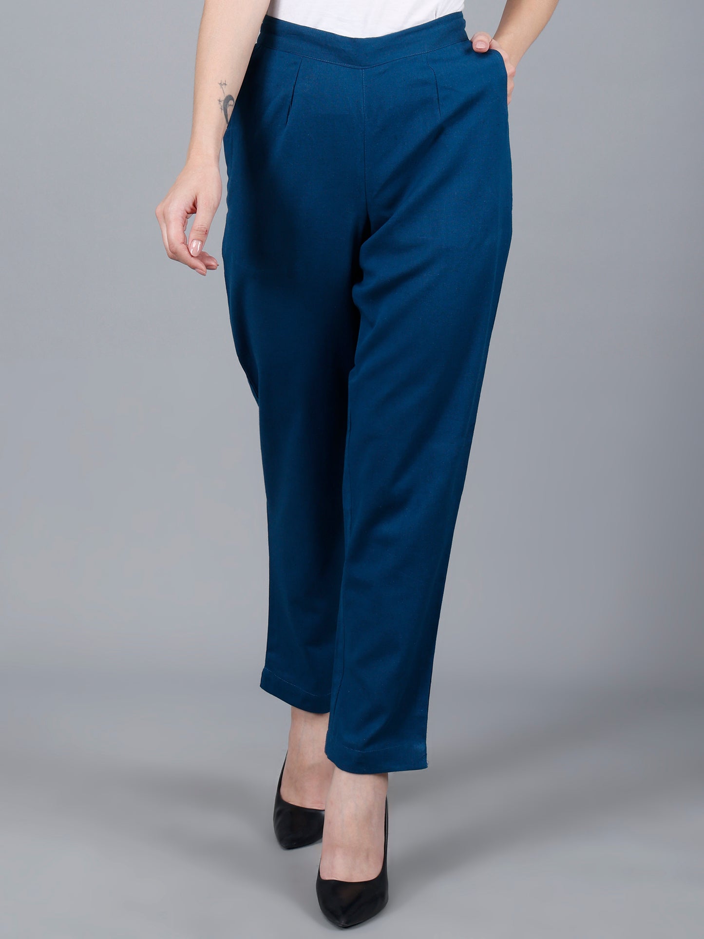 Peacock Teal Cotton Pants