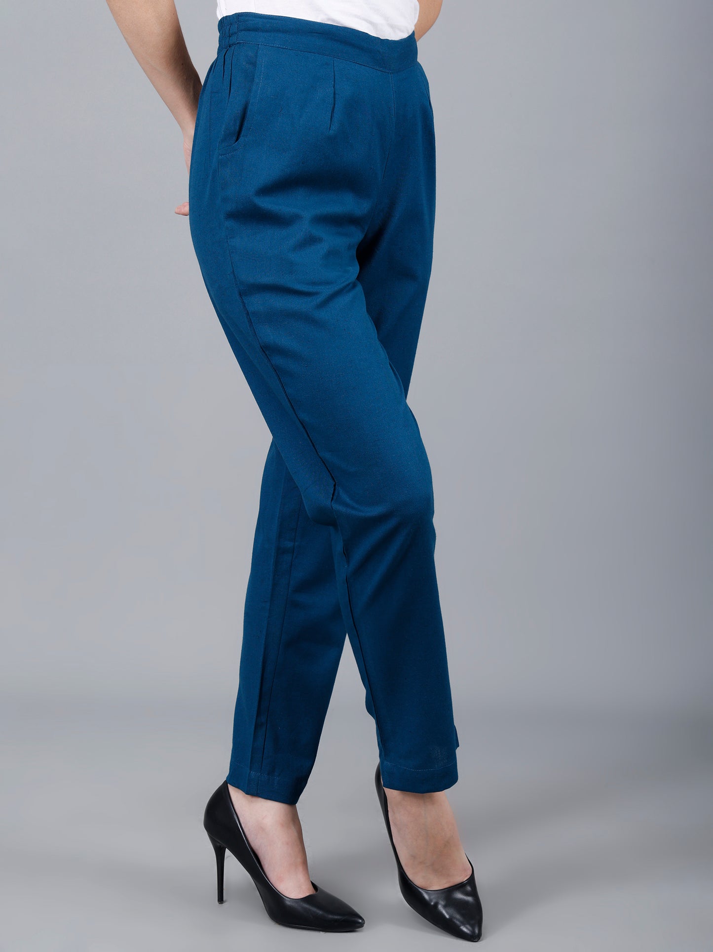 Peacock Teal Cotton Pants