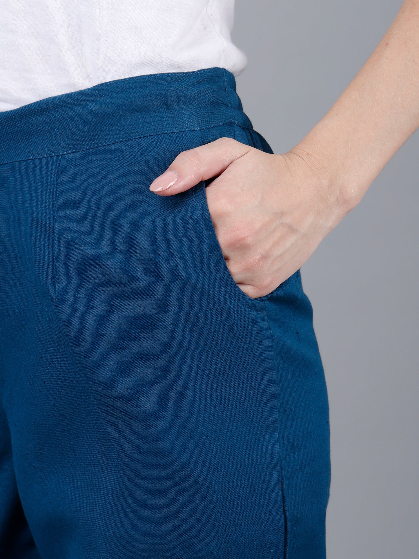 Peacock Teal Cotton Pants