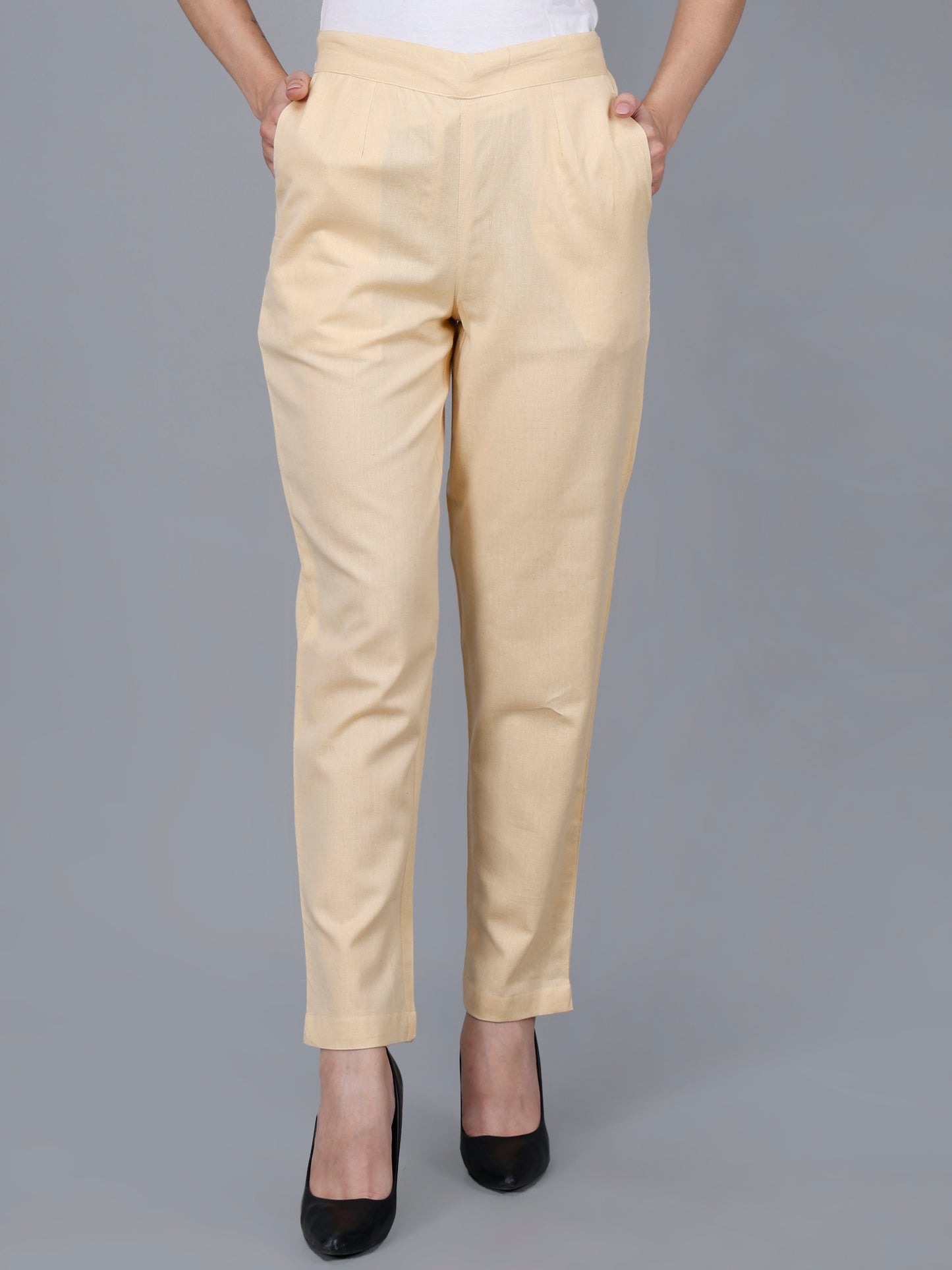 Beige Cotton Pants