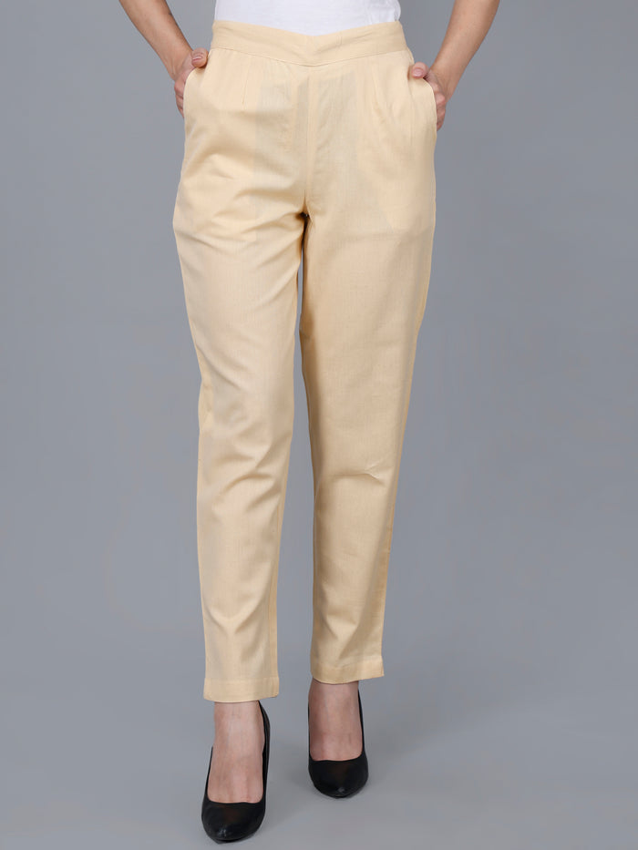 Beige Cotton Pants