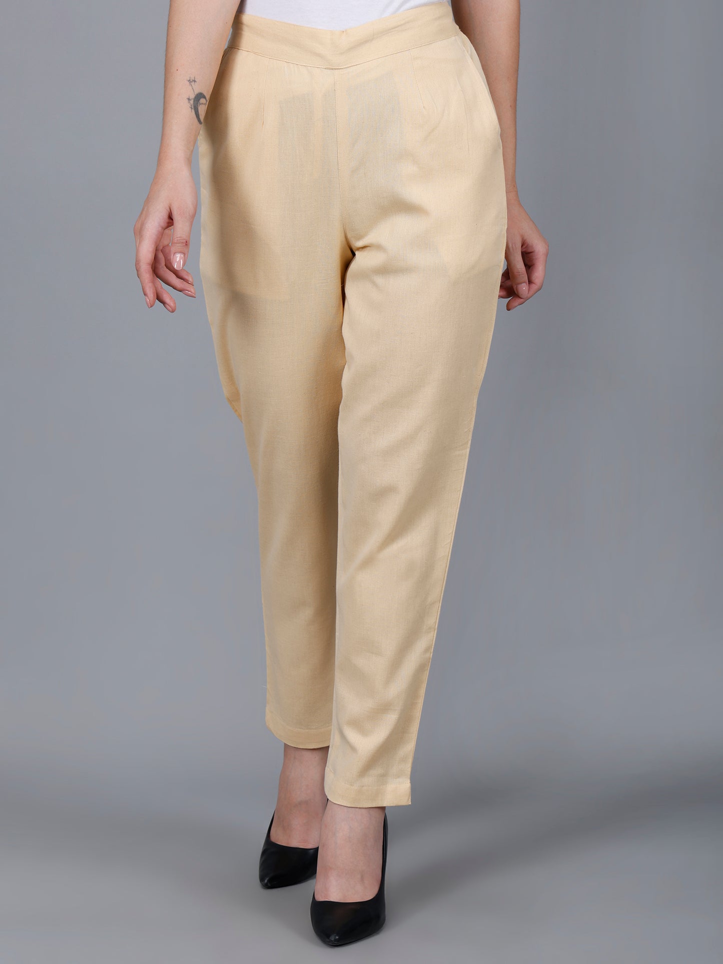 Beige Cotton Pants