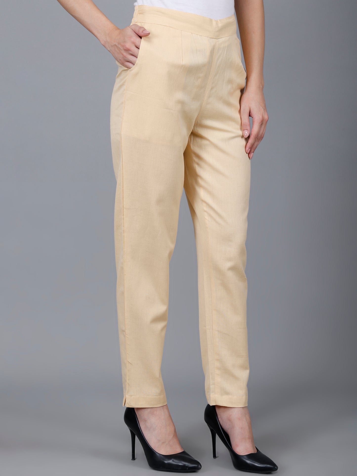 Beige Cotton Pants