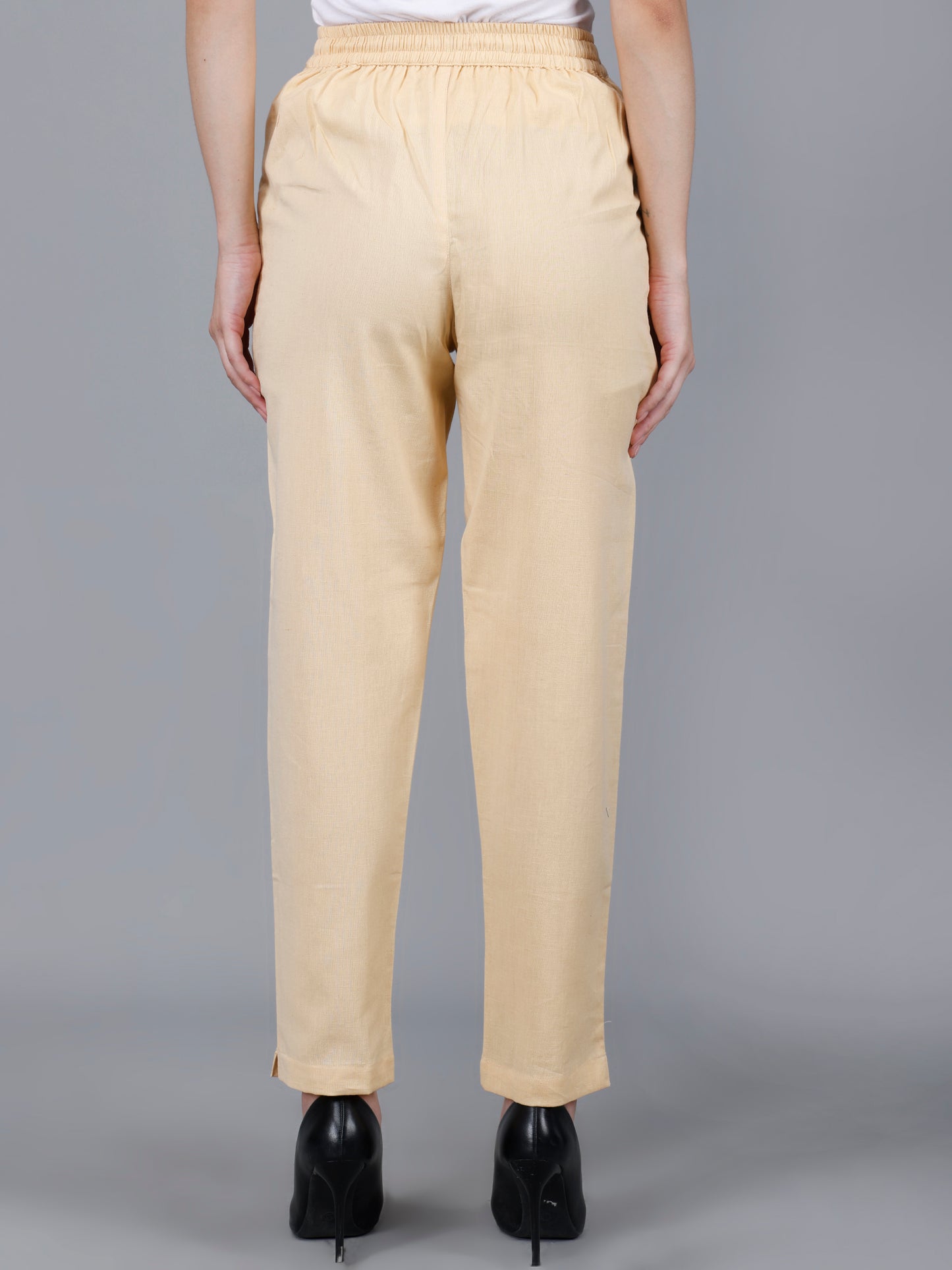 Beige Cotton Pants