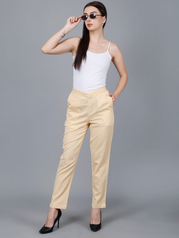 Beige Cotton Pants