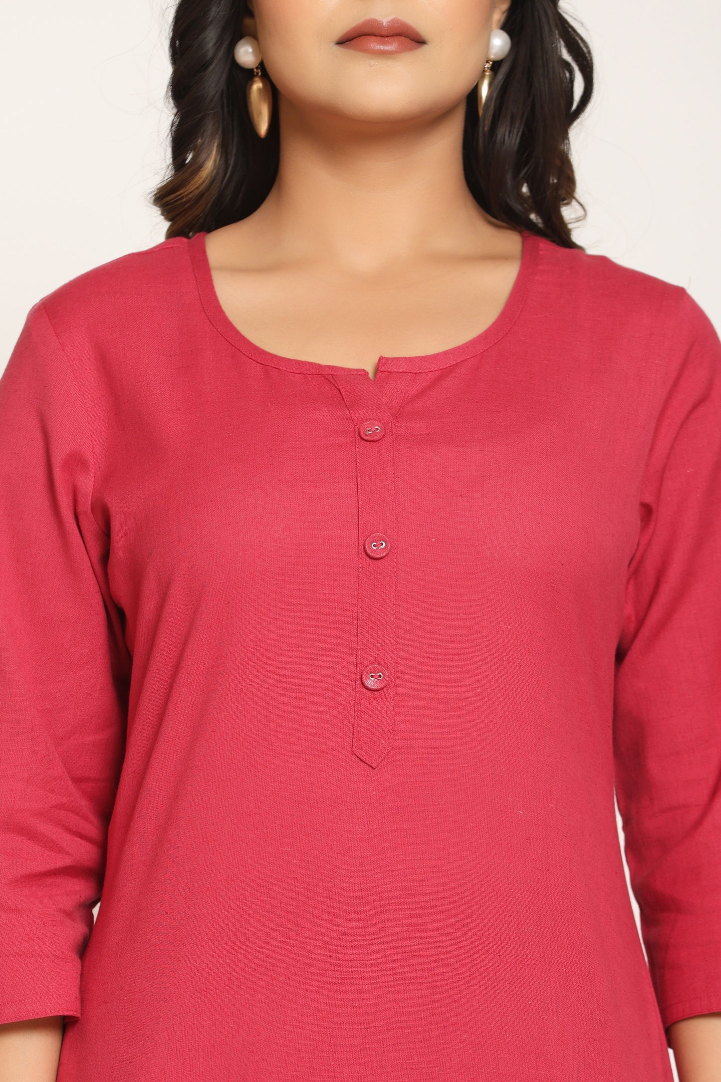 Rose Pink Cotton Kurta