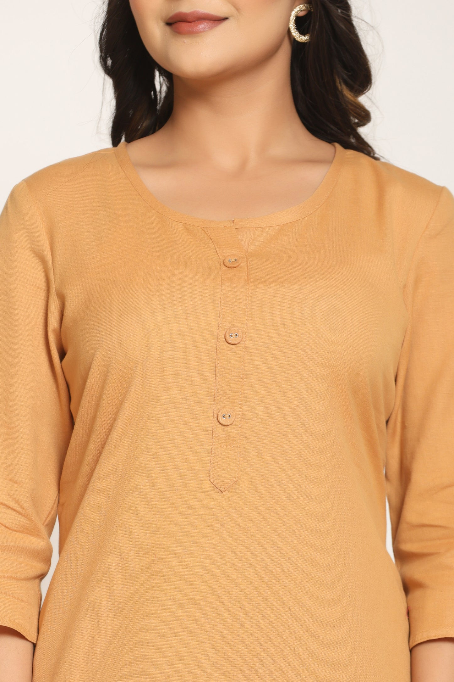 Mustard Cotton Kurta