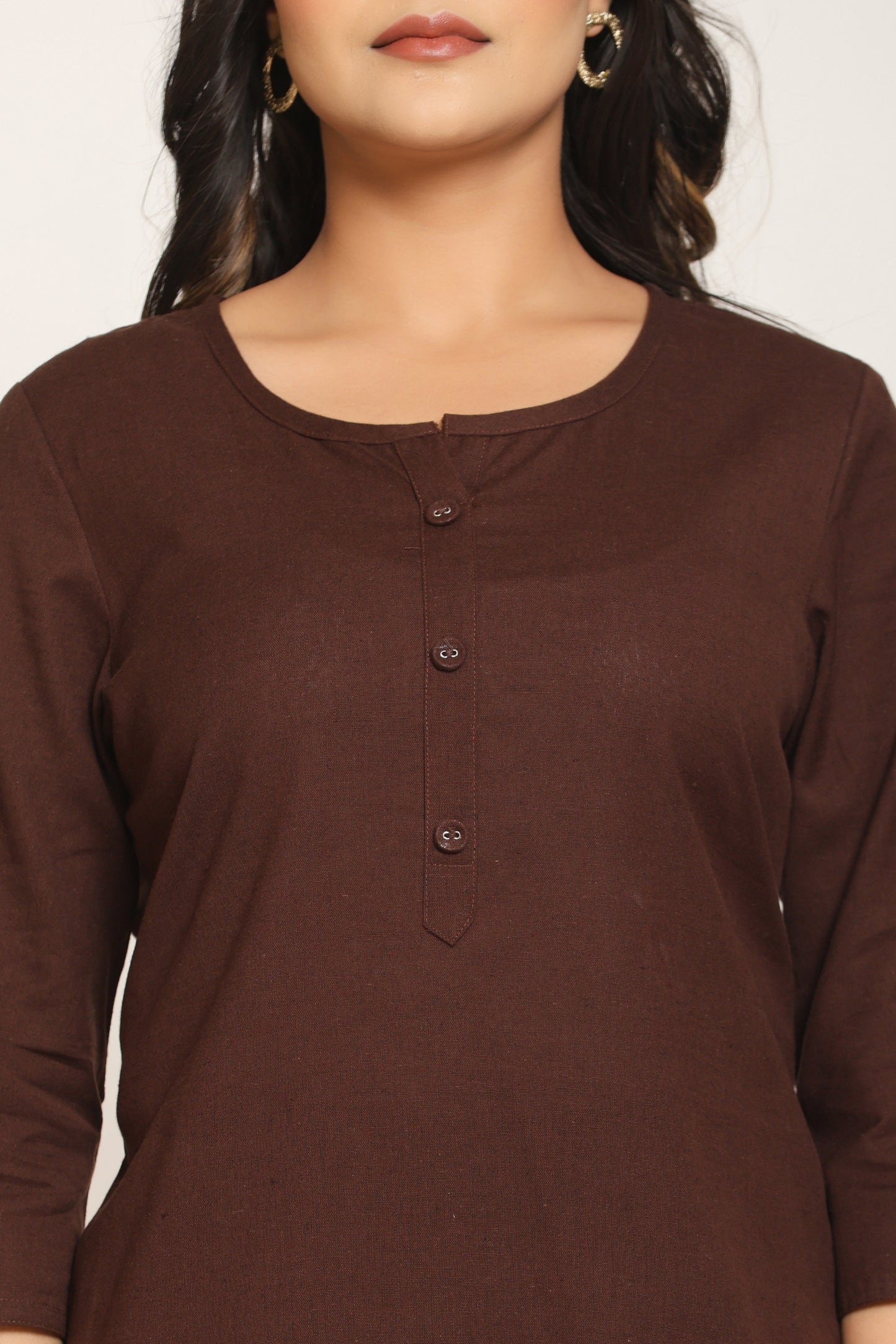Cocoa Brown Cotton Kurta