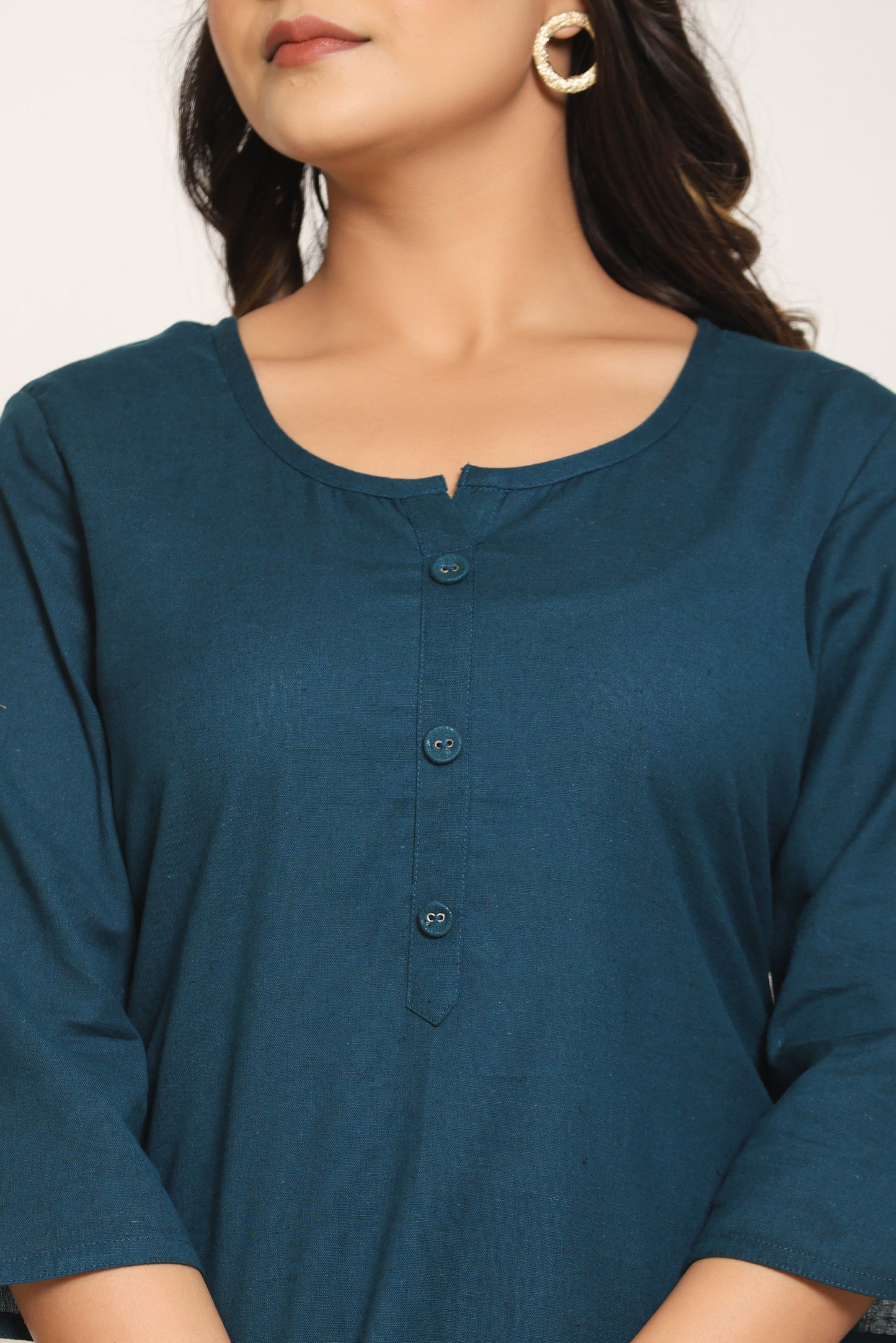 Teal Cotton Kurta