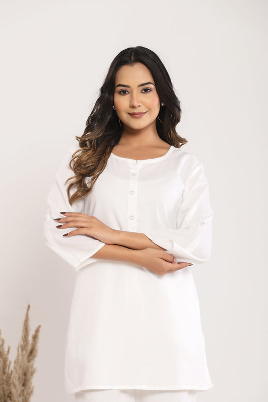Classic White Cotton Kurta