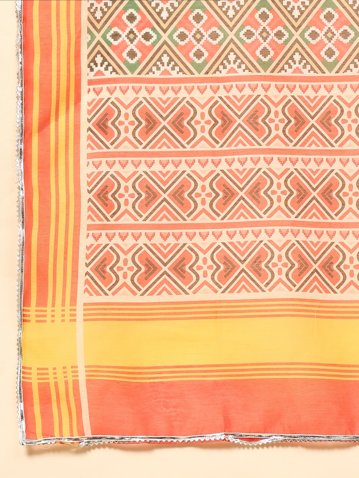 Yellow Chanderi Kurta Set with Printed Dupatta