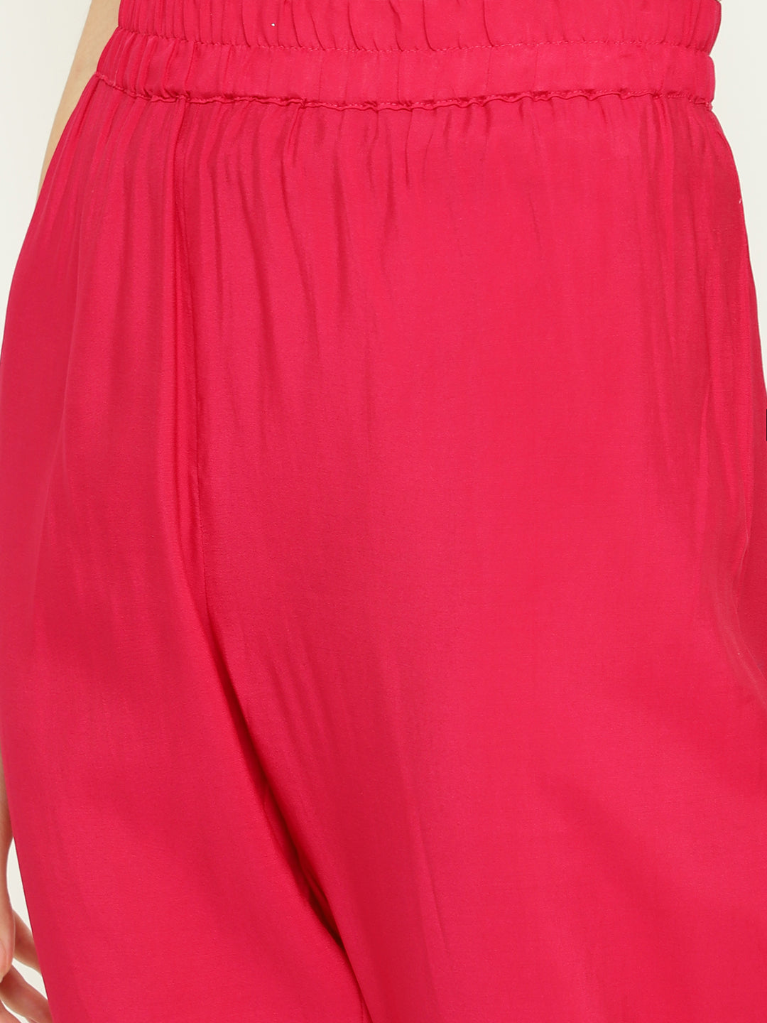 Pink Silk Kurta Set with Floral Organza Dupatta