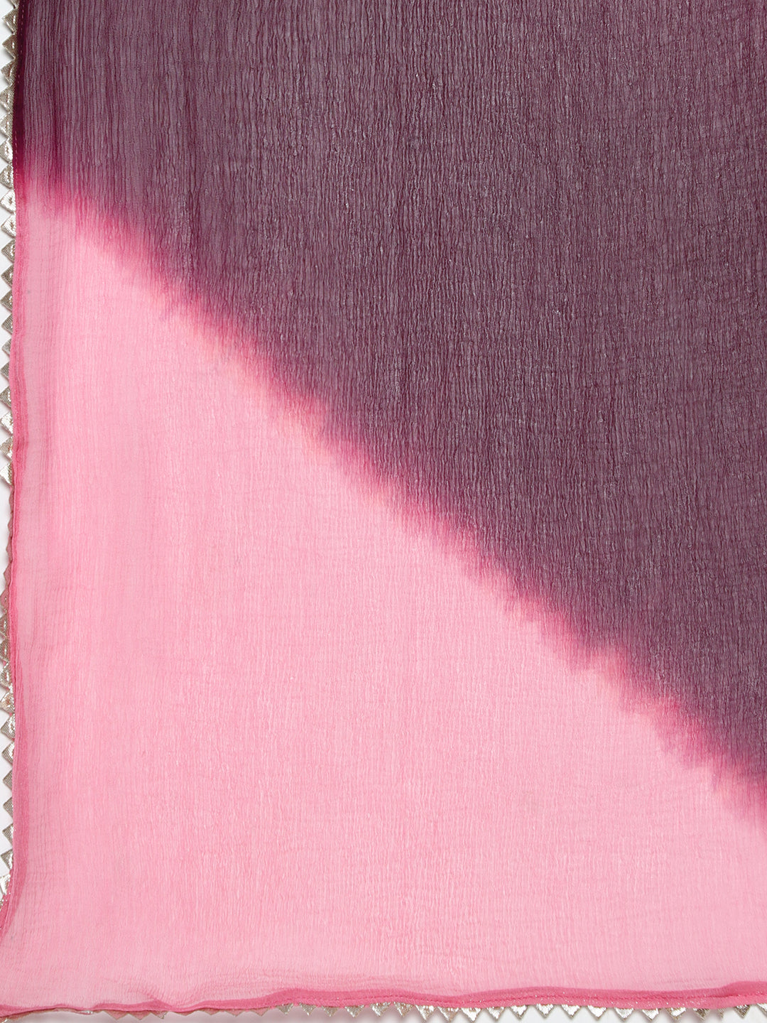 Wine Purple Chinnon Kurta Pant Set with Dupatta