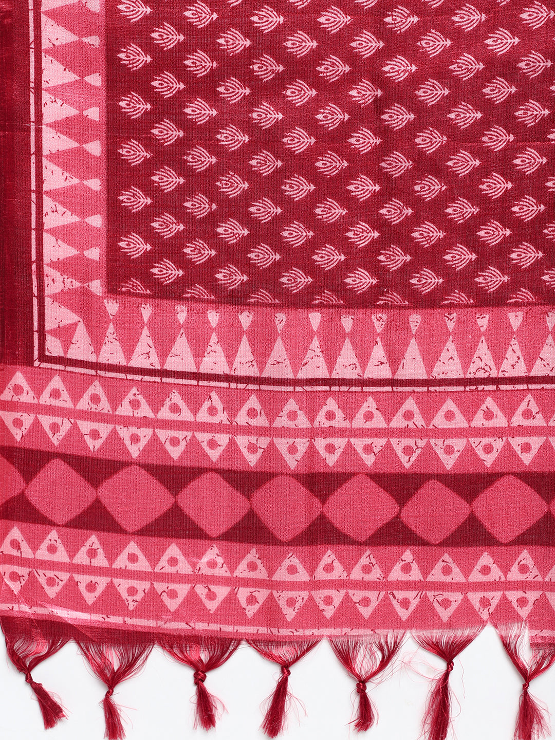 Red Chinnon Embroidered Kurta Set with Printed Dupatta