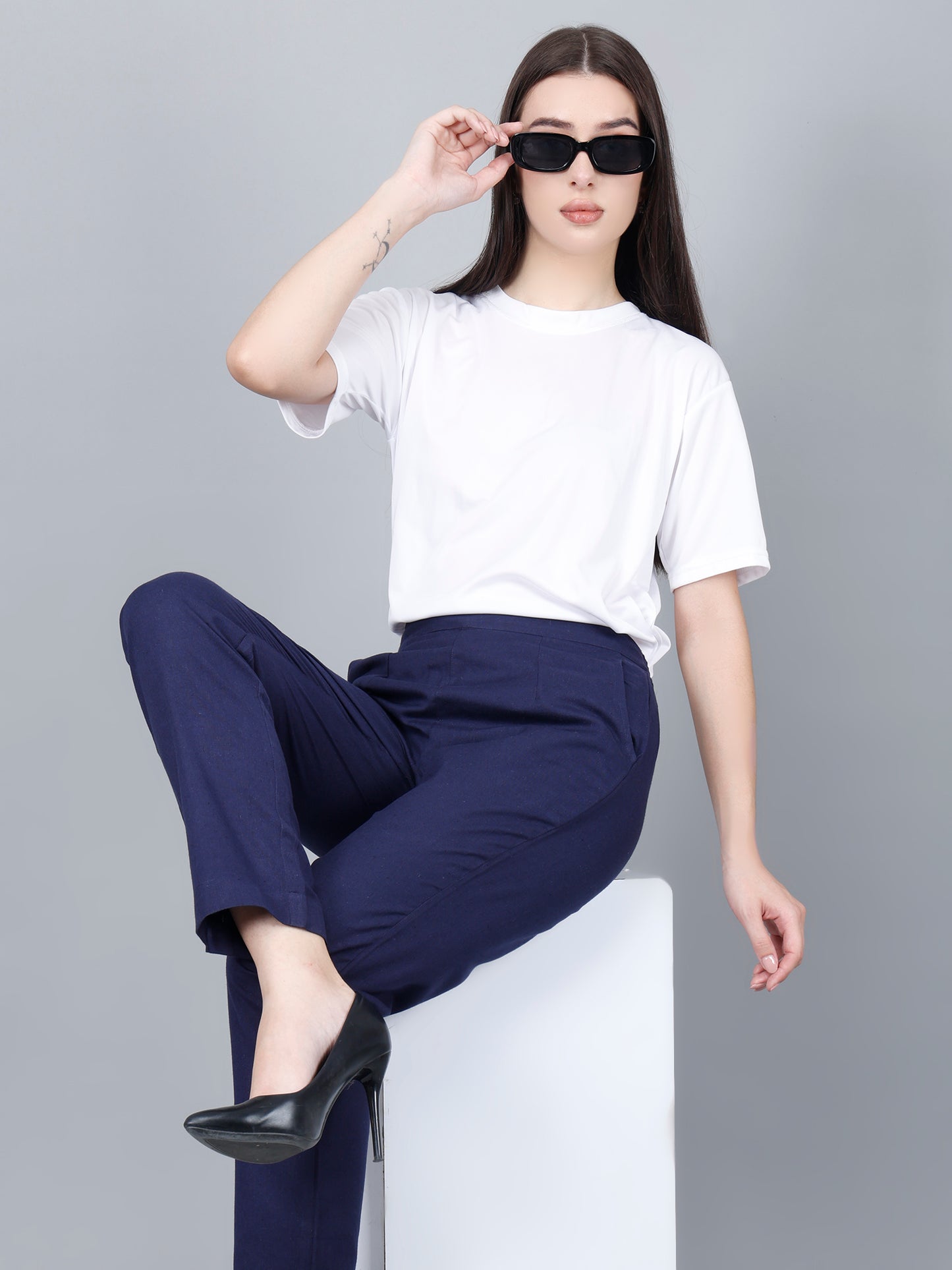 Midnight Navy Cotton Pants