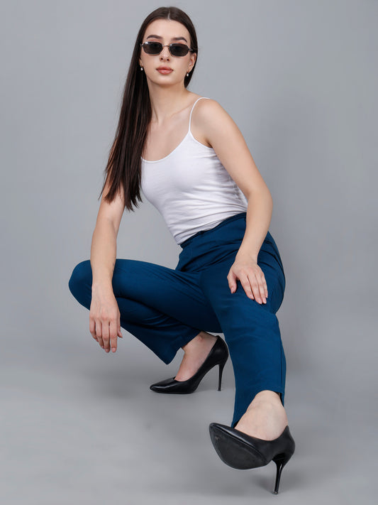 Peacock Teal Cotton Pants