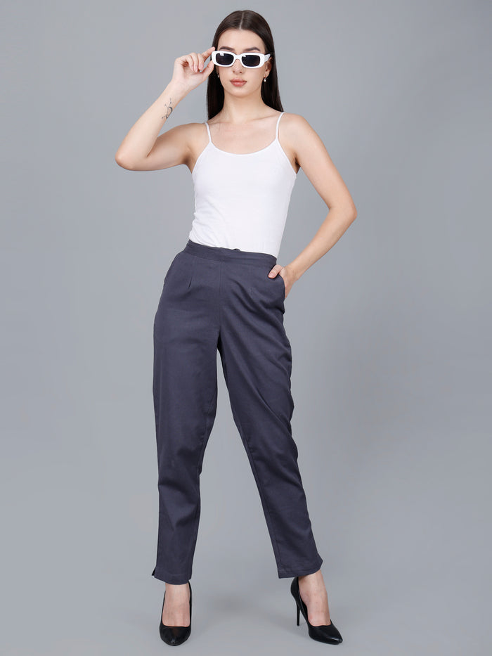 Smoke Grey Cotton Pants